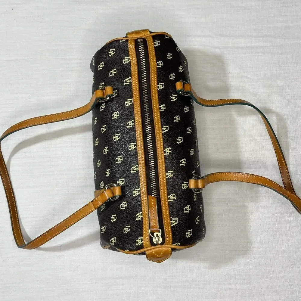 Dooney & Bourke Signature Brown Leather Barrel Bag / Purse - Picture 4 of 11